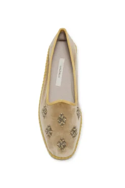 Discount Maliparmi BABOUCHE-BIJOUX VELVET AND BEADS Almendra