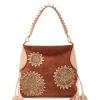 Online Maliparmi BOLSO MEDIANO DE HOMBRO LEATHER & RAFFIA Ámbar