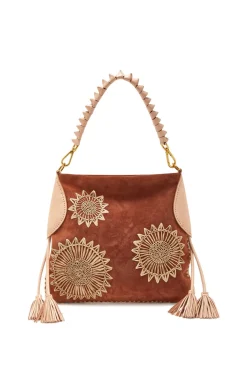 Online Maliparmi BOLSO MEDIANO DE HOMBRO LEATHER & RAFFIA Ámbar