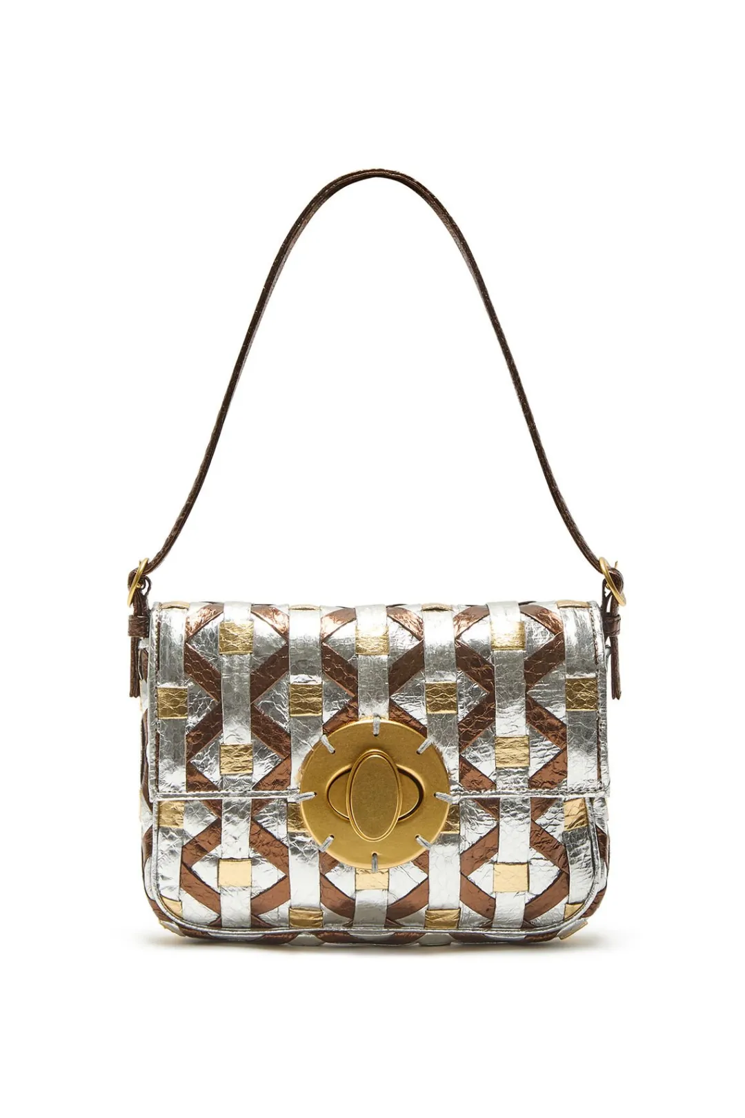 Best Maliparmi BOLSO PEQUEÑO AL HOMBRO EXOTIC WEAVING Dorado