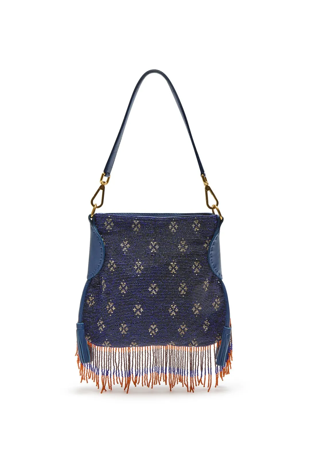Hot Maliparmi BOLSO PEQUEÑO AL HOMBRO LEATHER & BEADS Naranja