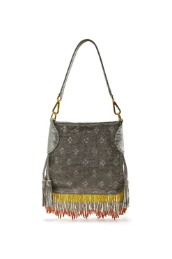 Fashion Maliparmi BOLSO PEQUEÑO AL HOMBRO LEATHER & BEADS Amarillo