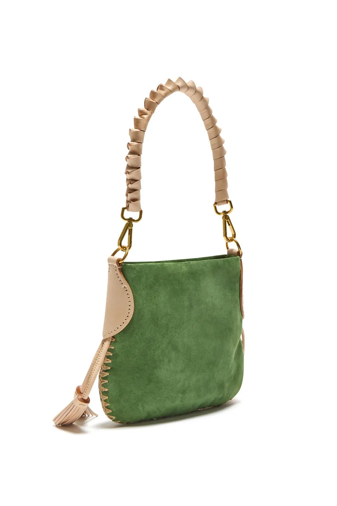 Clearance Maliparmi BOLSO PEQUEÑO AL HOMBRO LEATHER & RAFFIA Verde césped