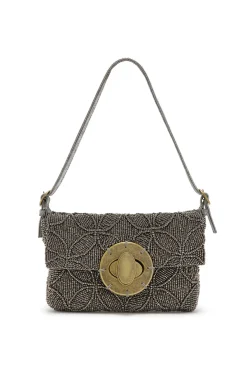 Hot Maliparmi BOLSO PEQUEÑO AL HOMBRO LUCKY BEADS EMBROIDERY Plateado
