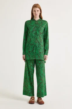 Hot Maliparmi CAMISA CAFTÁN MAGICAL FLOWER Marrón