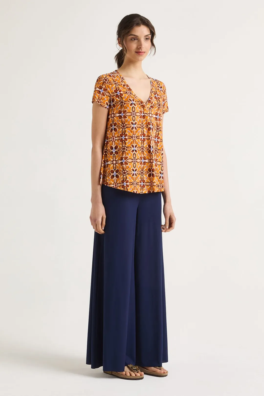 Discount Maliparmi CAMISETA CALEIDO FLOWER Naranja