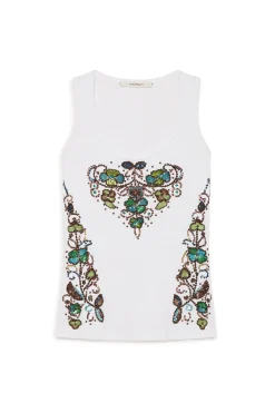 Discount Maliparmi CAMISETA PRECIOUS EMBROIDERY Blanco