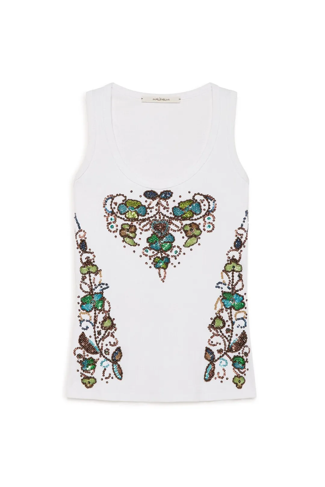 Discount Maliparmi CAMISETA PRECIOUS EMBROIDERY Blanco