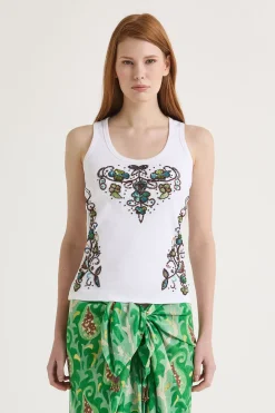 Discount Maliparmi CAMISETA PRECIOUS EMBROIDERY Blanco