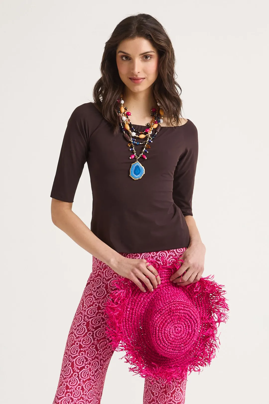 Hot Maliparmi CAMISETA SOFT JERSEY Marrón oscuro