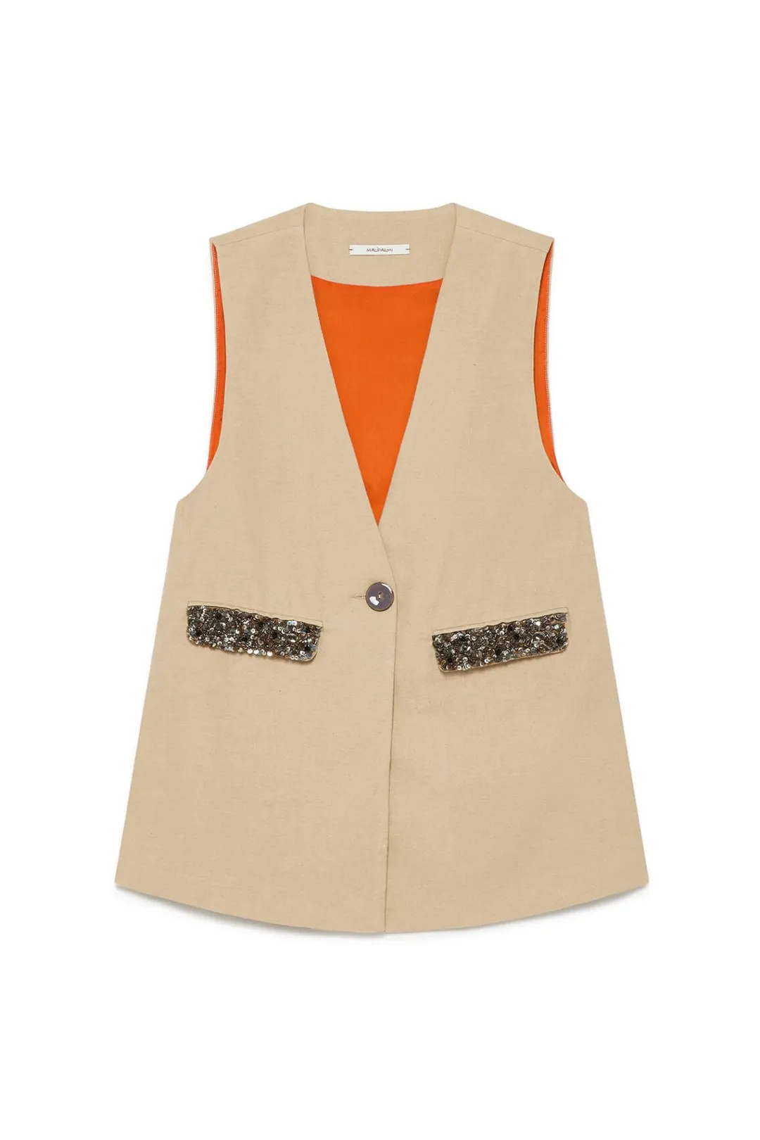 Outlet Maliparmi CHALECO SPRING DENIM Crema café