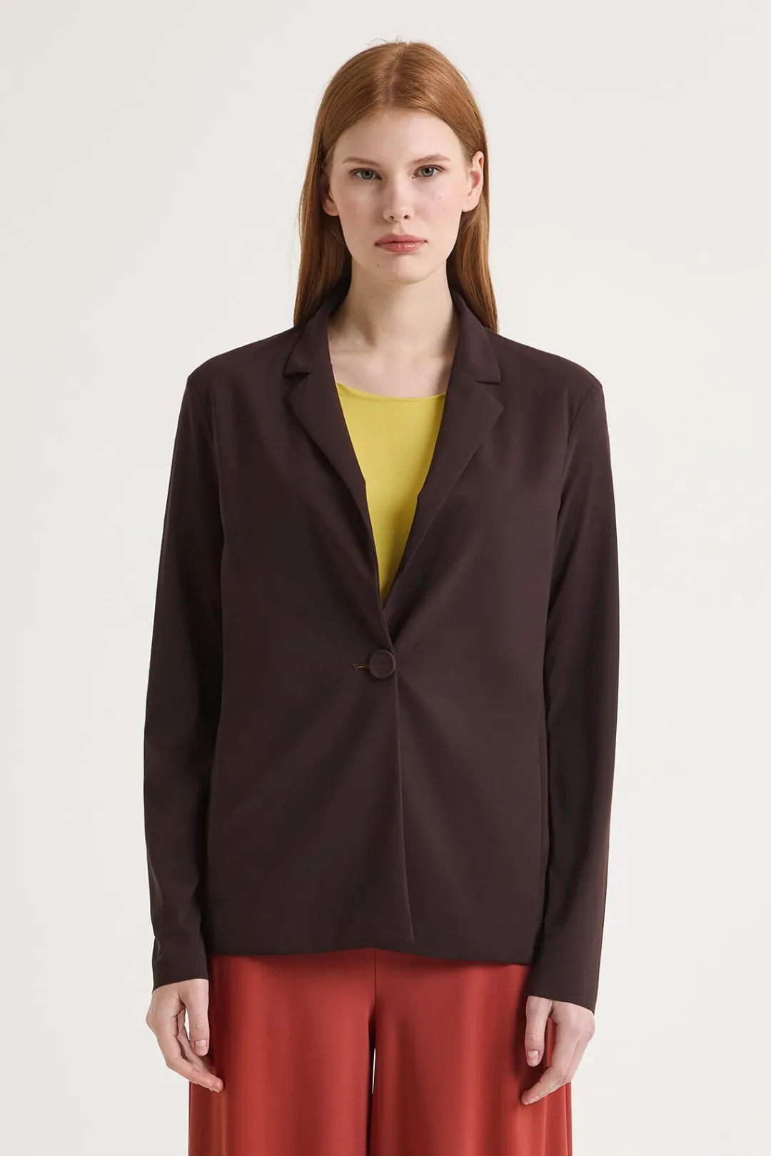 New Maliparmi CHAQUETA SOFT JERSEY Marrón oscuro