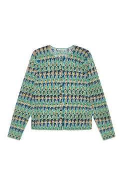 Best Maliparmi CÁRDIGAN GEOMETRIC MIMOSA Azul