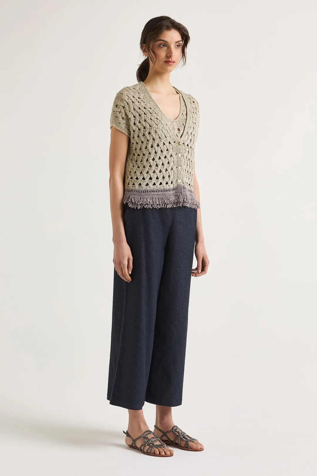 Sale Maliparmi CÁRDIGAN METALLIC Oro