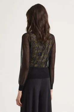 Clearance Maliparmi CÁRDIGAN TULLE Negro