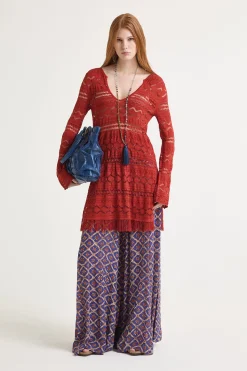 Best Maliparmi JERSEY CONFORT LACE Rojo ladrillo