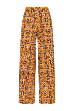 Outlet Maliparmi PANTALÓN CALEIDO FLOWER Naranja