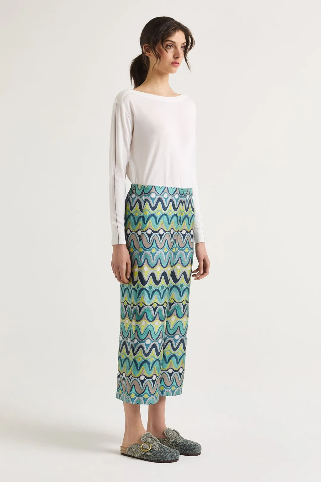Online Maliparmi PANTALÓN COLLECTION PRINT Menta