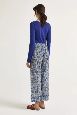 New Maliparmi PANTALÓN FLOWER BATIK Azul