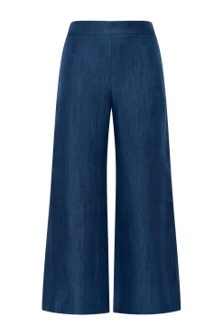 Fashion Maliparmi PANTALÓN LINEN JACQUARD Azul ultramar
