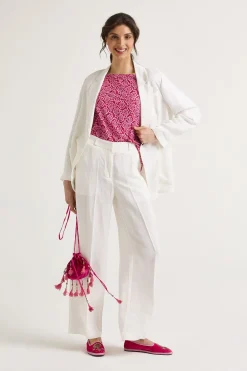 Hot Maliparmi PANTALÓN MAGNOLIA LINEN Blanco