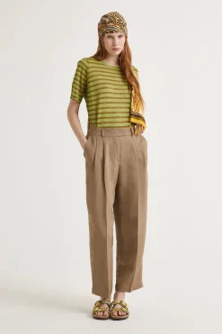 Hot Maliparmi PANTALÓN MAGNOLIA LINEN Marrón rosa