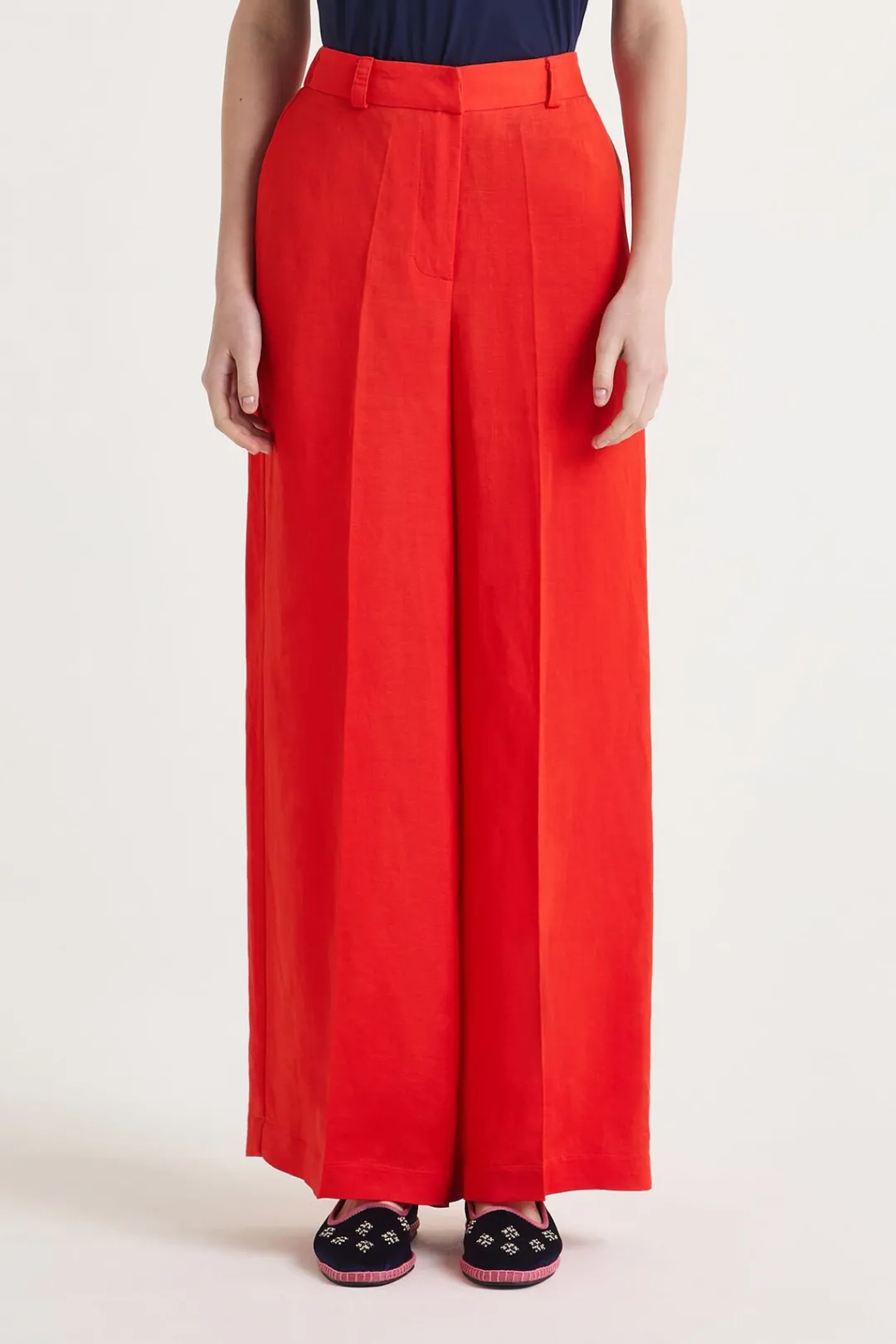 Clearance Maliparmi PANTALÓN MAGNOLIA LINEN Rojo claro