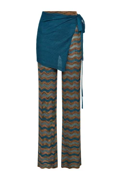Online Maliparmi PANTALÓN ONDA PRINT Petróleo