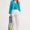 Fashion Maliparmi PANTALÓN SUMMER LINEN Blanco