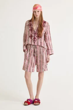 Online Maliparmi PANTALÓN WASHED STRIPES Rosa