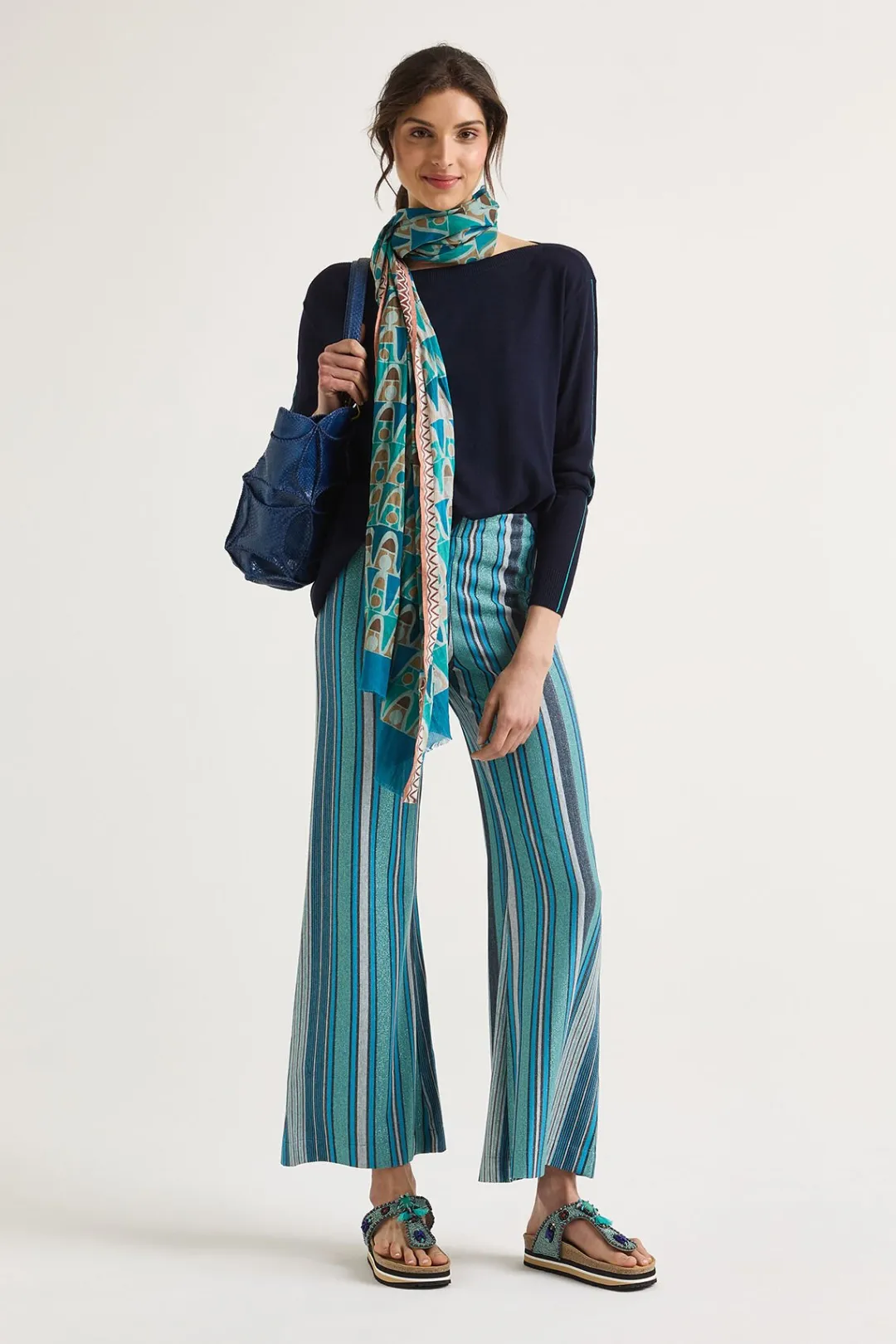 New Maliparmi PAREO 76X204 COLLECTION PRINT Azul