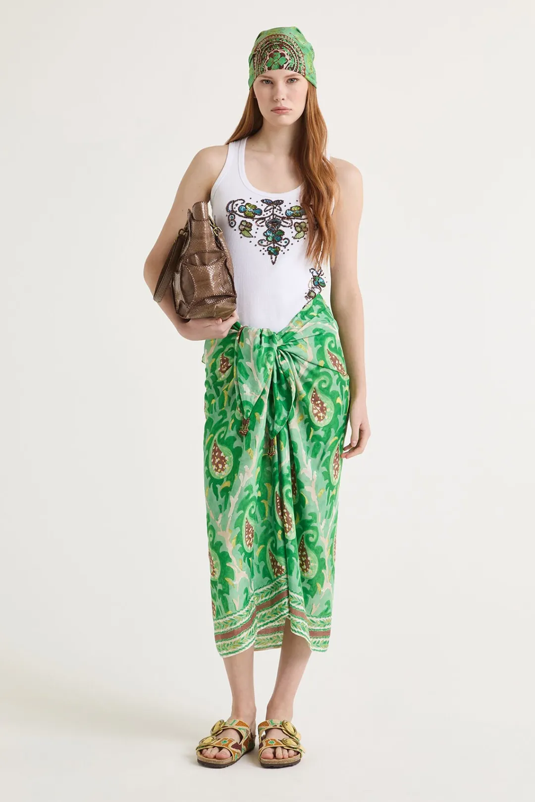 Online Maliparmi PAREO 76X204 COLLECTION PRINT Verde