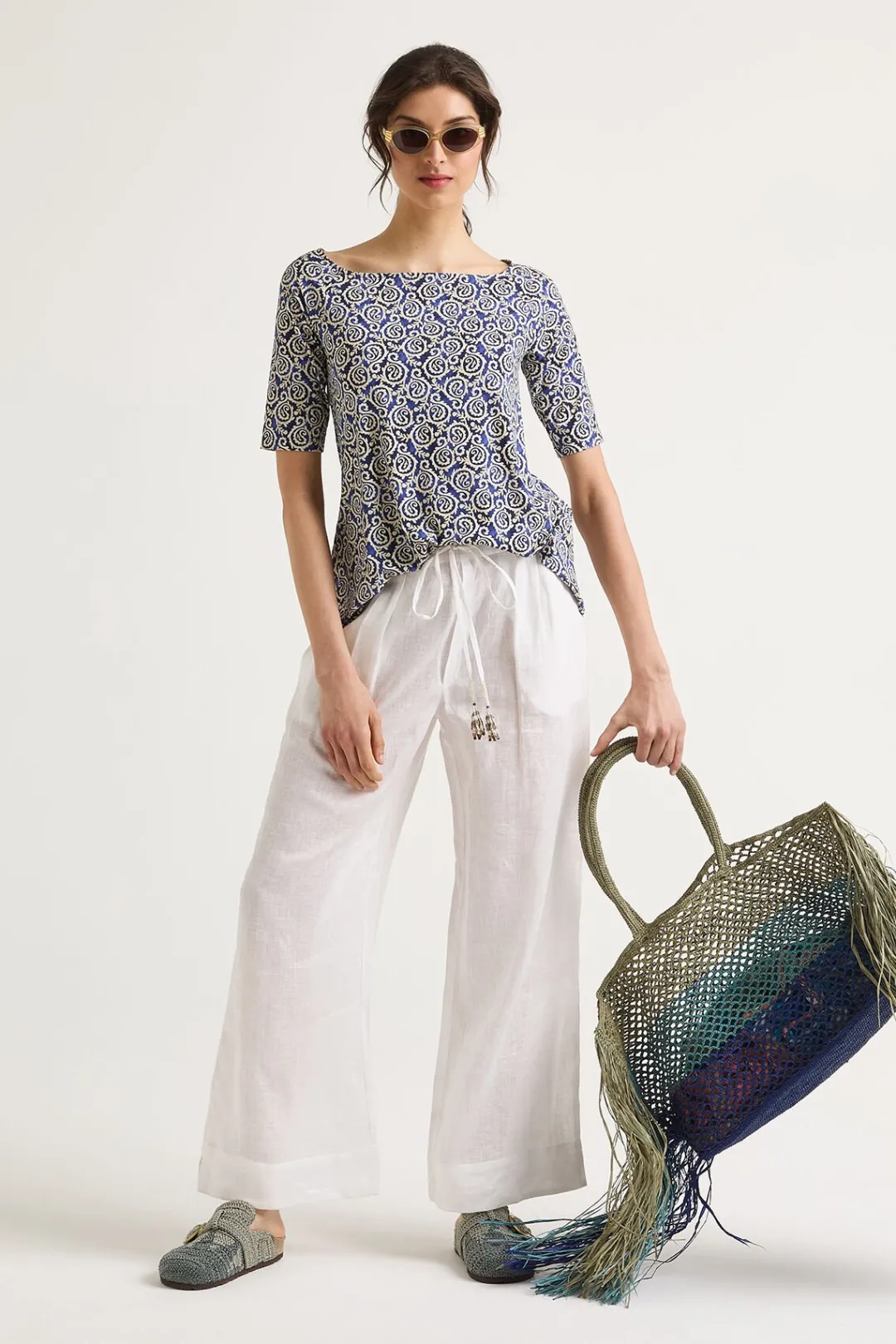 Best Maliparmi SHOPPING HUES & FRINGE RAFFIA Azul