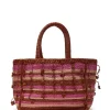 Outlet Maliparmi SHOPPING STRIPE FLOWER RAFFIA Rosa