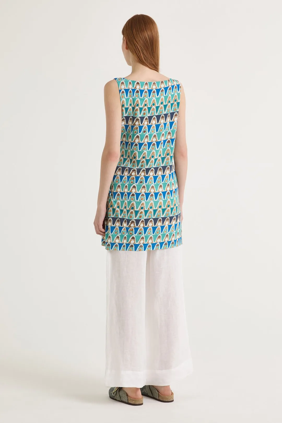 Clearance Maliparmi TOP GEOMETRIC MIMOSA Azul