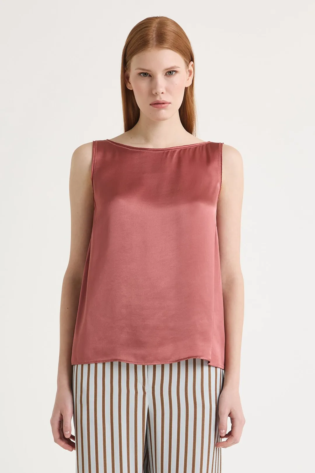 New Maliparmi TOP SHINY CADY Rojo Cedro