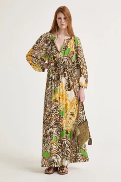 Fashion Maliparmi VESTIDO ARABESQUE PRINT Amarillo