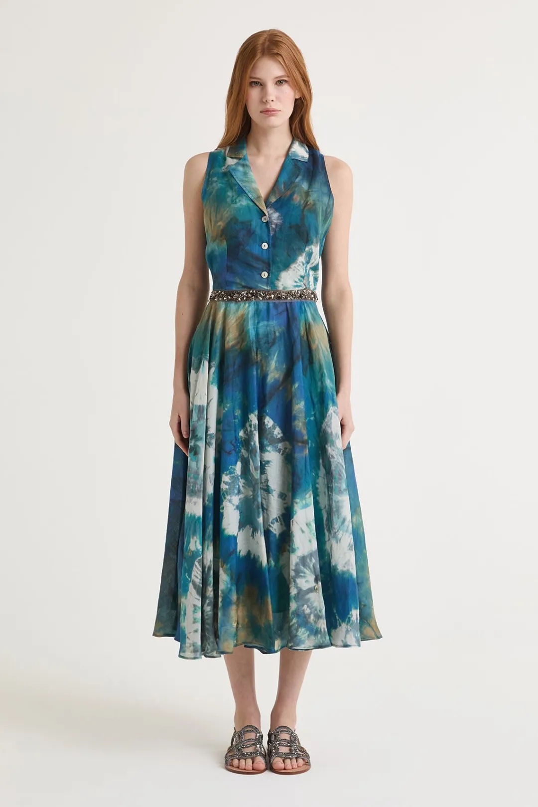 Outlet Maliparmi VESTIDO BLOOMING SHIBORI Azul