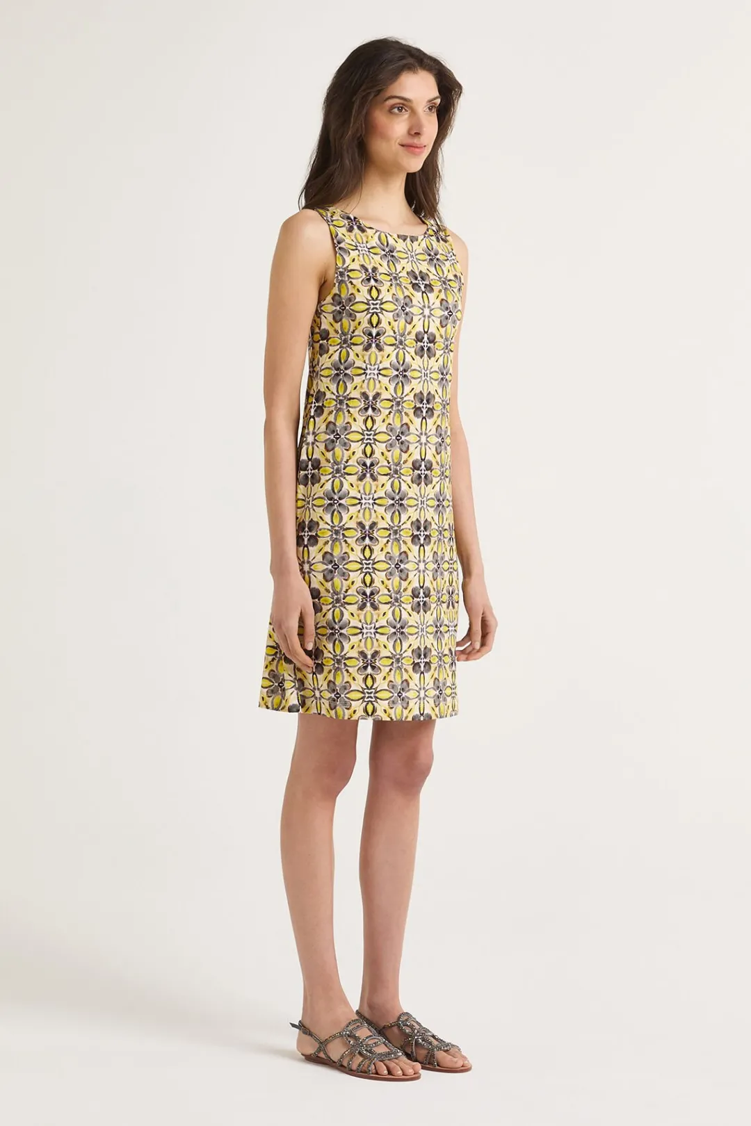 New Maliparmi VESTIDO CALEIDO FLOWER Gris