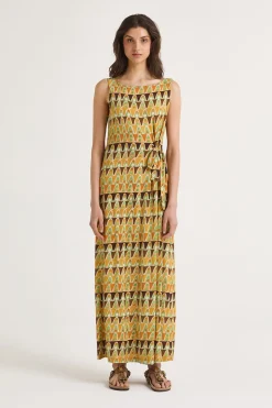 Sale Maliparmi VESTIDO GEOMETRIC MIMOSA Amarillo