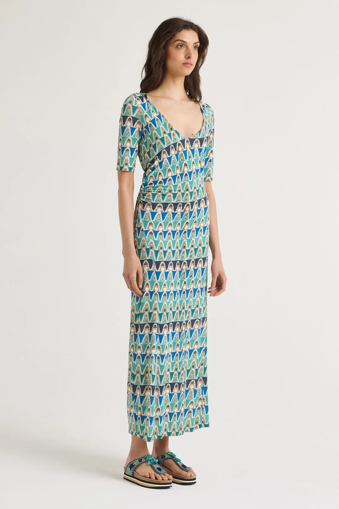 Online Maliparmi VESTIDO GEOMETRIC MIMOSA Azul