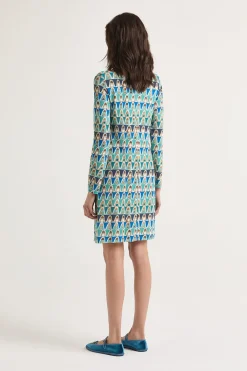 Discount Maliparmi VESTIDO GEOMETRIC MIMOSA Azul