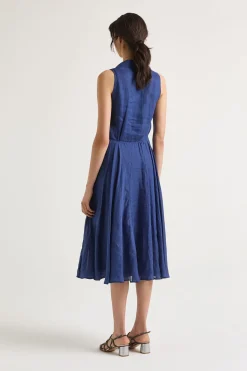 Clearance Maliparmi VESTIDO LIGHT RAMIÉ Azul ultramar