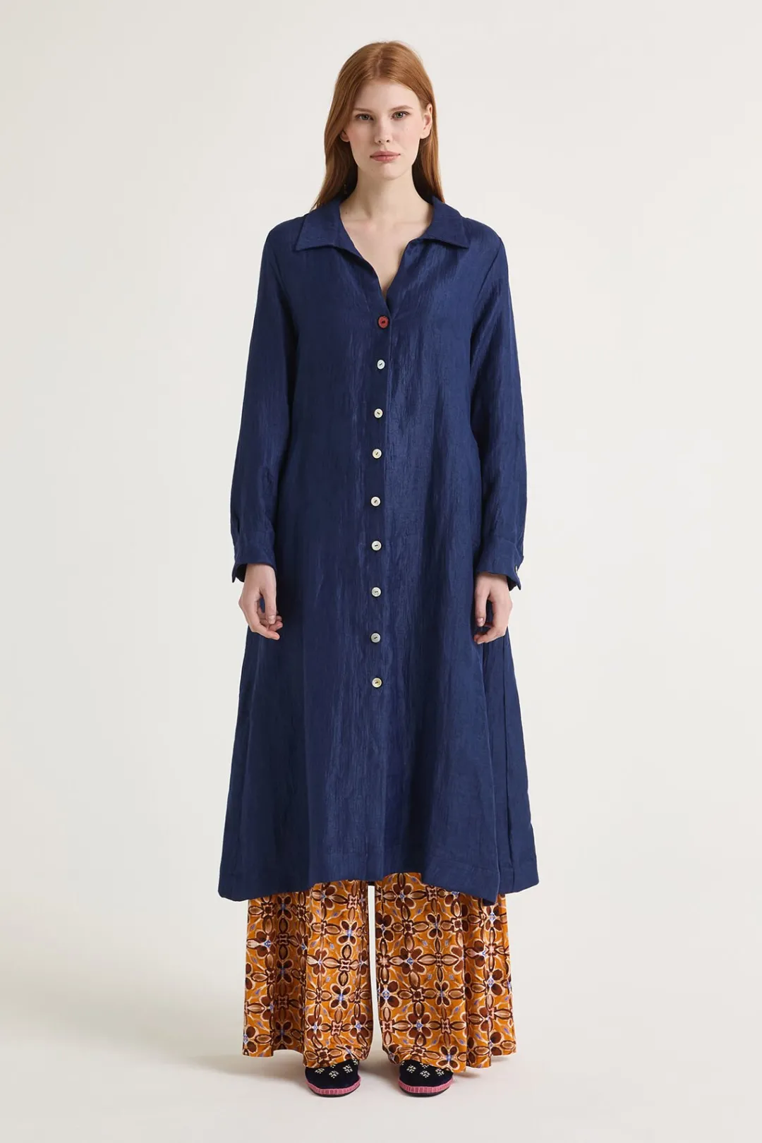 Fashion Maliparmi VESTIDO LINEN JACQUARD Azul ultramar