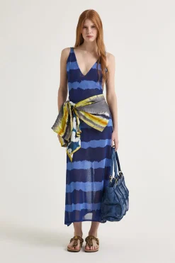 Sale Maliparmi VESTIDO LUREX PRINT Azul claro