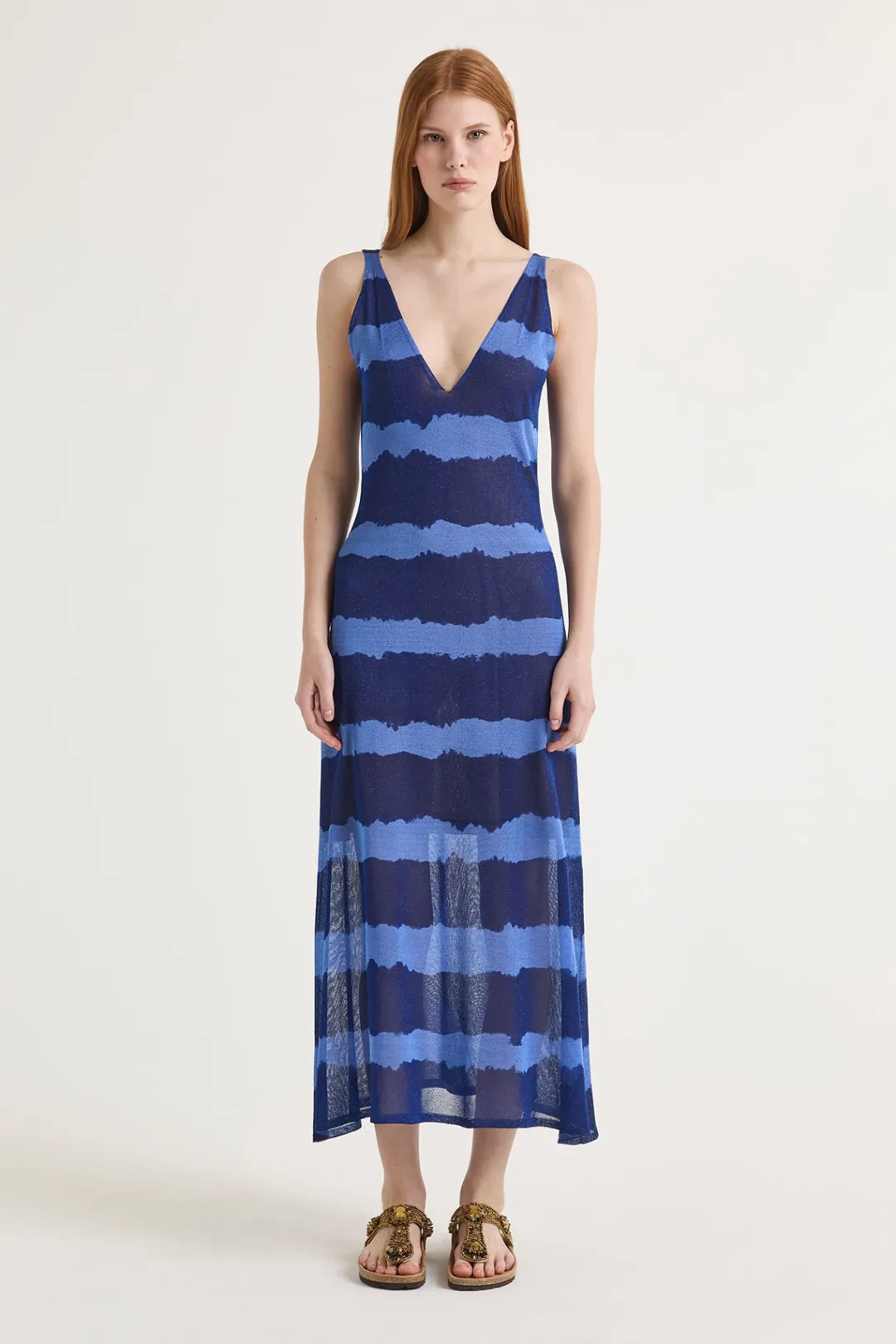 Sale Maliparmi VESTIDO LUREX PRINT Azul claro