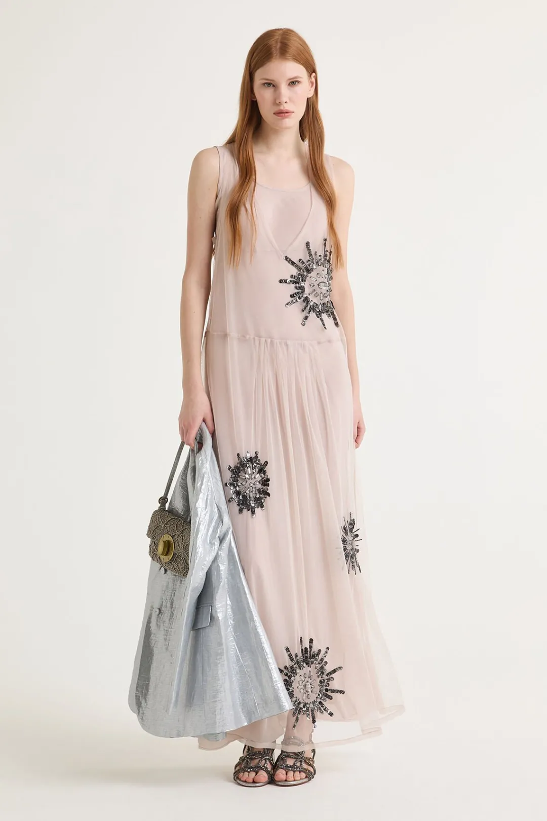 Fashion Maliparmi VESTIDO PRECIOUS FLOWERS Tapioca