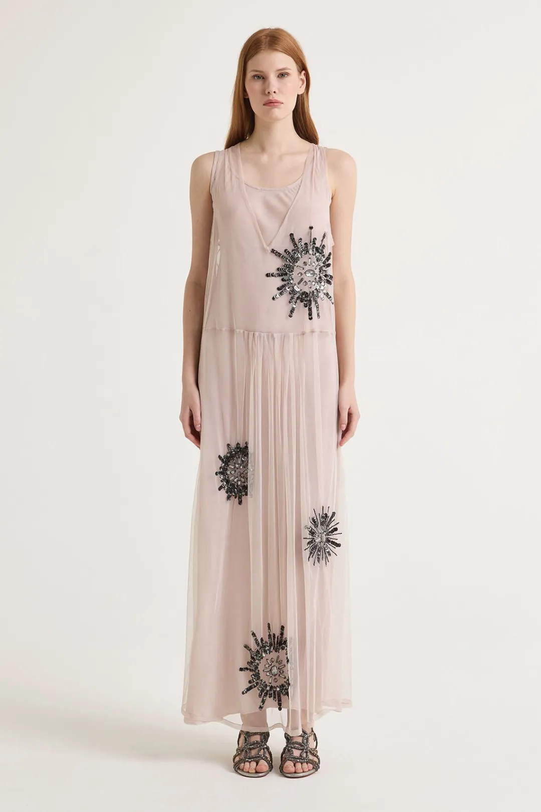 Fashion Maliparmi VESTIDO PRECIOUS FLOWERS Tapioca