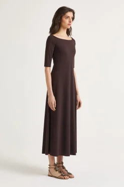 New Maliparmi VESTIDO SOFT JERSEY Marrón oscuro